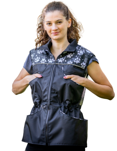 Dámská letní výcviková vesta - ČERNOBÍLÉ TLAPKY