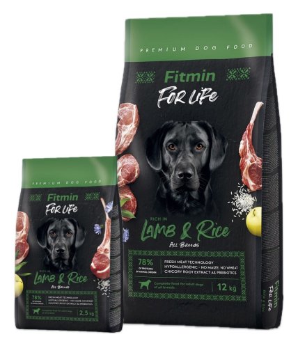 Fitmin For Life - Lamb & Rice 2.5kg / 12kg - Zvolte variantu: 12 kg