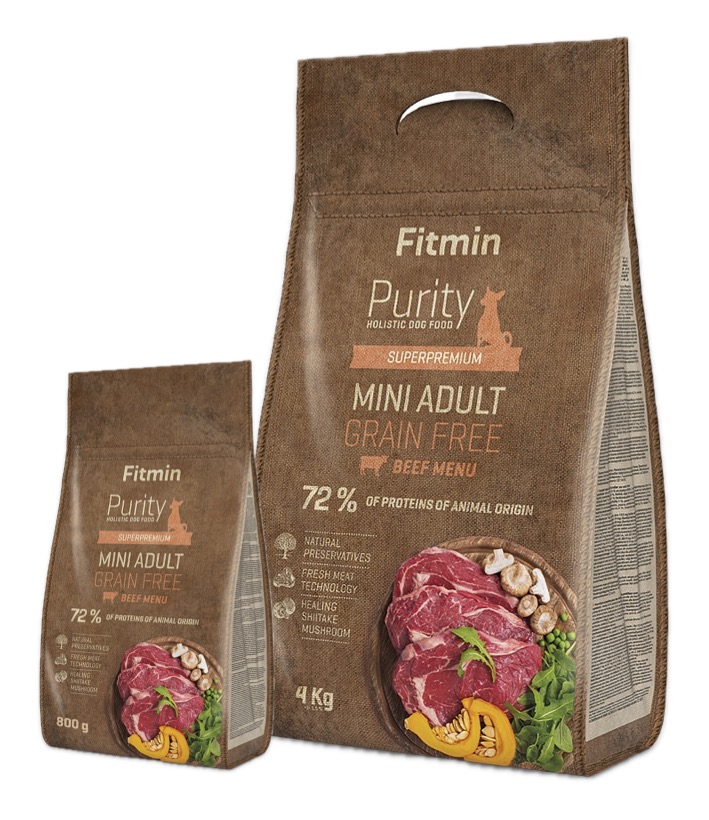 Fitmin Purity GF - Adult Mini Beef 0.8kg / 4kg - Zvolte variantu: 4 kg