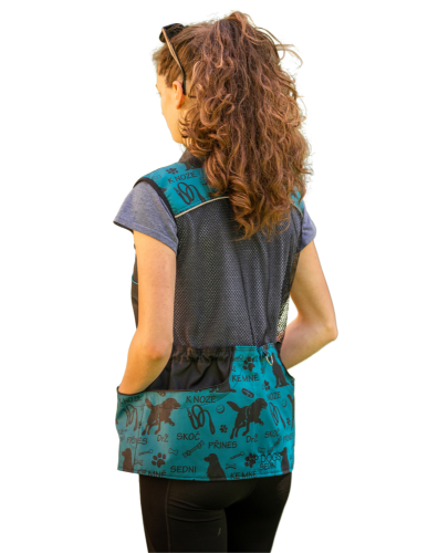 Dámská letní výcviková vesta - PSÍ POVELY (lahvově zelená)