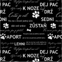 Výcviková sukně - PSÍ POVELY (černobílé)
